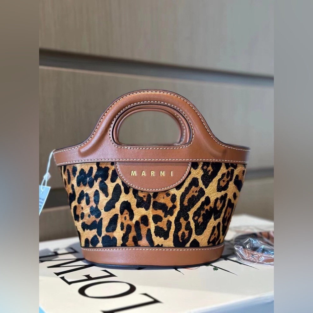 Marni Leopard Print Mini Tropicalia Bucket Bagc